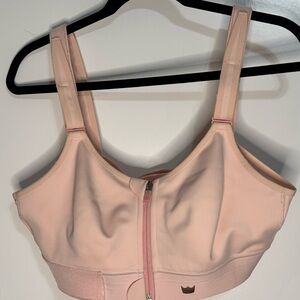 Shefit Flex Sports Bra medium impact front zip convertible pink 1 luxe plus